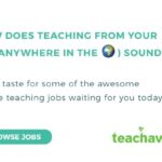 companies to teach english online from home with banner hyperlink to the job board