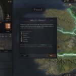 A screen capture from Crusader Kings 3 showcasing a game interface with character portraits and map details.