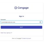 Cengage account sign-in page for students