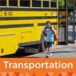 Kidstown Learning Center Transportation: School bus picking up children for after-school program in Mercer Island.