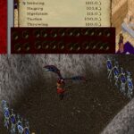 Gargoyle in Ultima Online, possibly wielding throwing weapon, showcasing the versatility of Gargoyle characters.