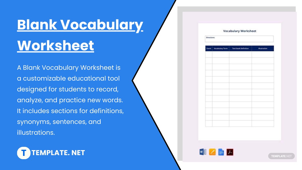 Blank Vocabulary Worksheet 1