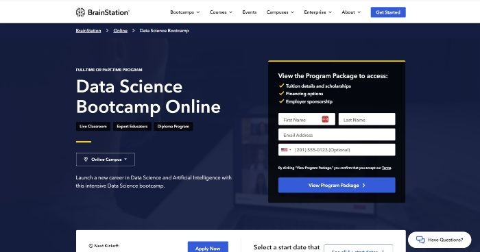 BrainStation Coding Bootcamp Website