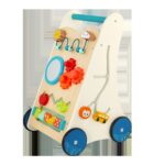 Colorful wooden walker with educational activities