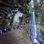 Students experiencing the waterfall hike, a memorable activity at the Cispus Learning Center outdoor school.