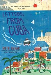 Map-like composition in Letters from Cuba cover art by John Parra, representing Poland, Havana, and Agramonte