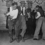 Two dancers jitterbugging at a juke joint, November 1939 via wikimedia