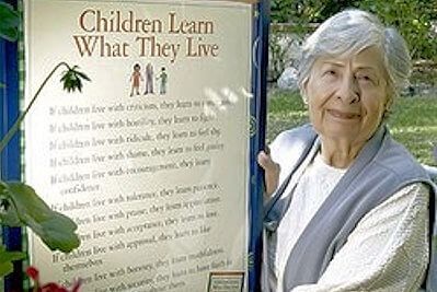 Dorothy Law Nolte, author of 'Children Learn What They Live' poem.