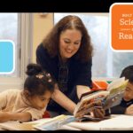 Teacher guiding students in literacy with Science of Reading approach