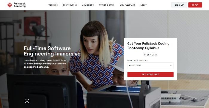 Fullstack Academy Coding Bootcamp Website