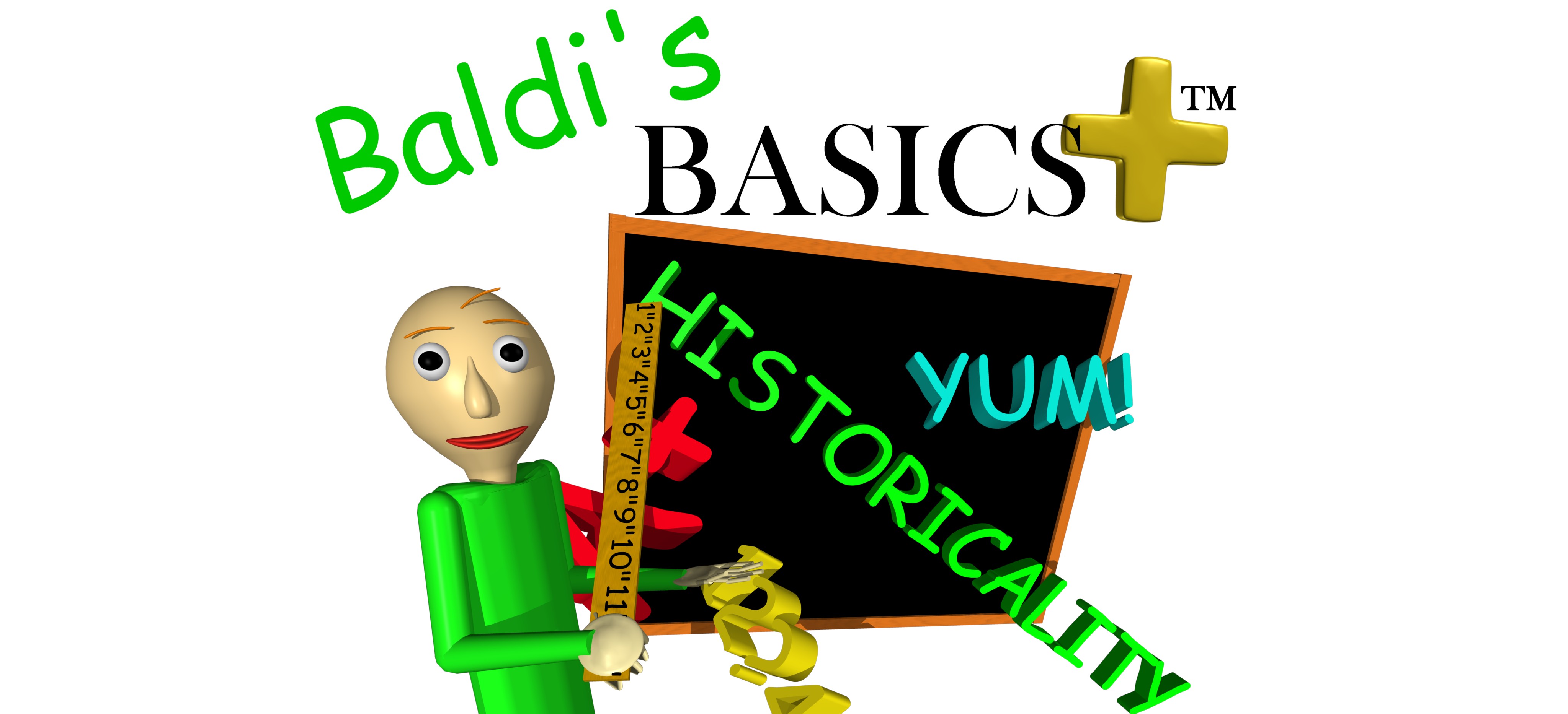 Character lineup from Baldi's Basics in Education and Learning, showcasing Baldi and other school figures