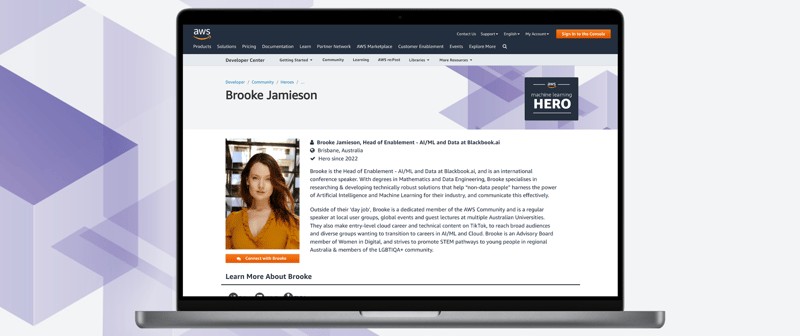 Brooke Jamieson AWS Machine Learning Hero