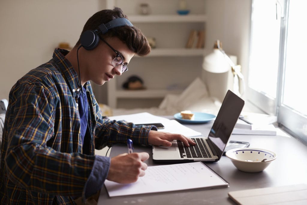 Student Participating in Online Class