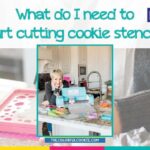 Essential tools for cutting cookie stencils, including a cutting machine, mat, and blades