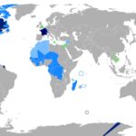 Map of the Francophone world, illustrating the widespread global presence of the French language.