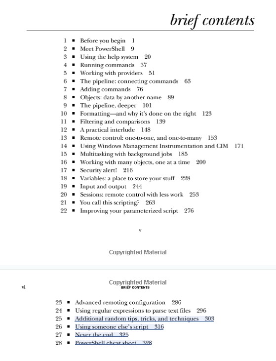 Learn Windows PowerShell in a Month of Lunches Book Contents