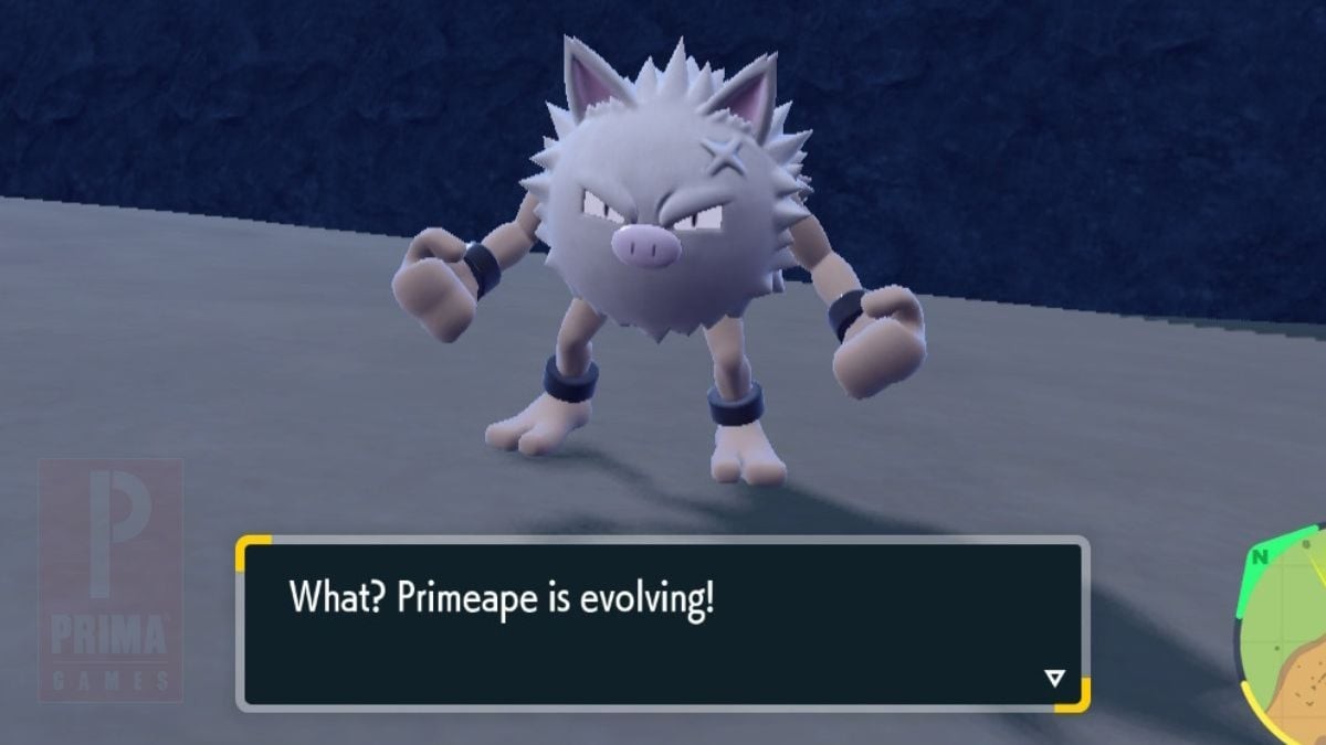 Primeape evolving into Annihilape in Pokemon Scarlet and Violet