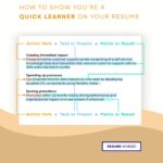 Resume bullet point examples demonstrating quick learning ability for job applications.