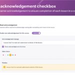 Screenshot of Zoho Learn Lesson Acknowledgment settings interface