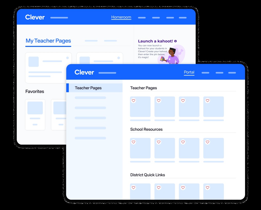 Teacher and Student using Clever Portal for clever learning