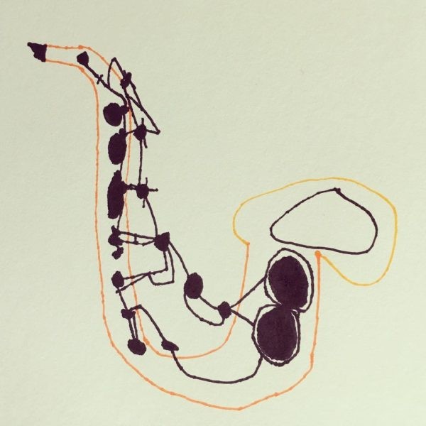 A sketch of various musical instruments, highlighting creative expression through the study of existing forms