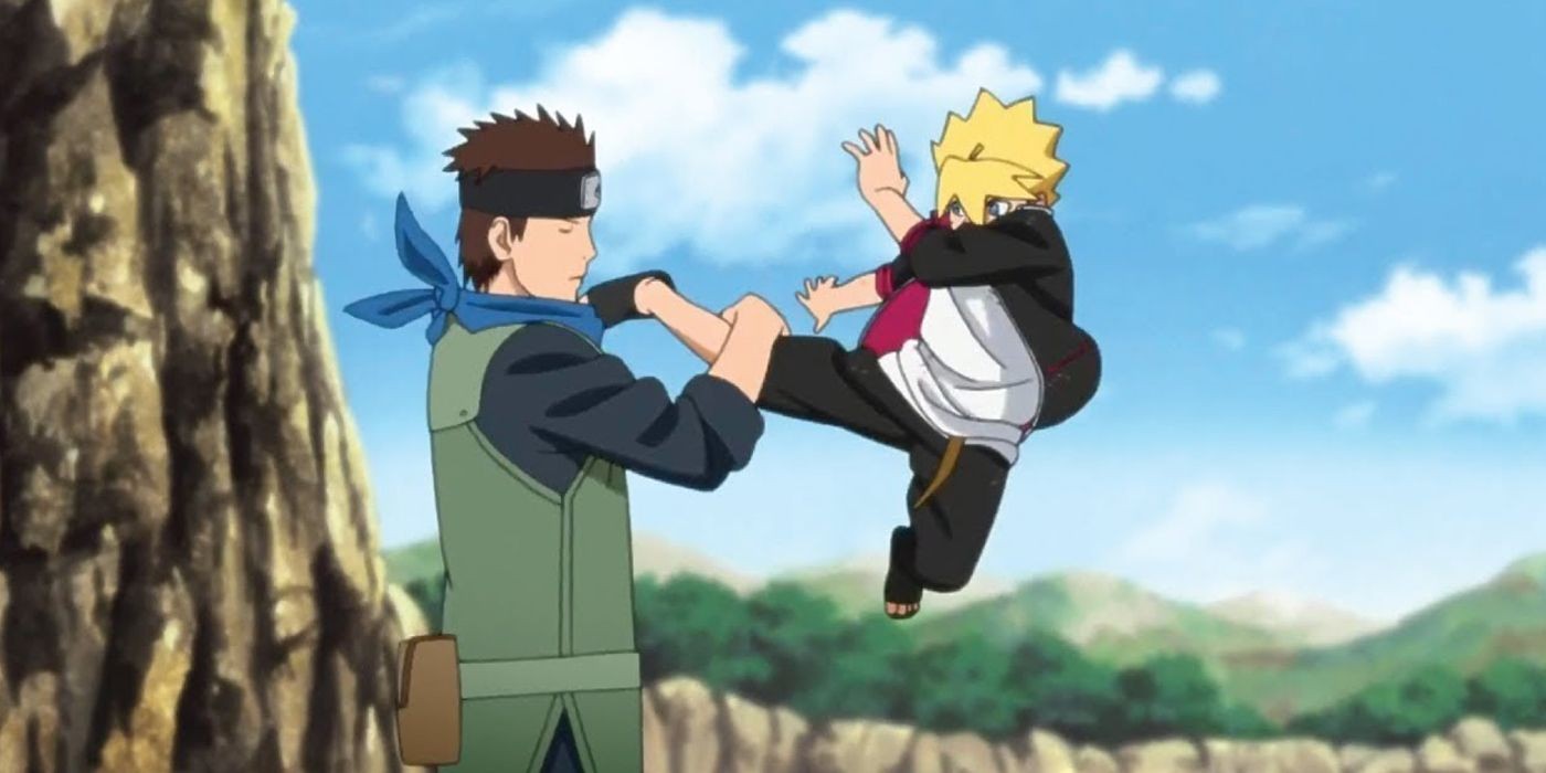 Might Guy training Rock Lee
