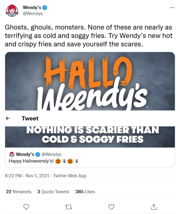 Social media copywriting example