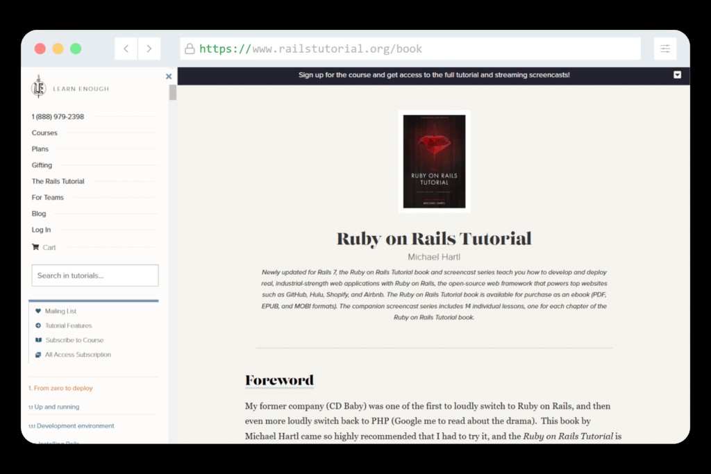 Ruby on Rails Tutorial