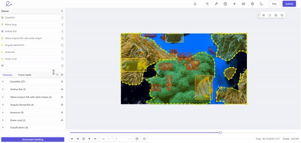 Gif showing the Encord labeling editor