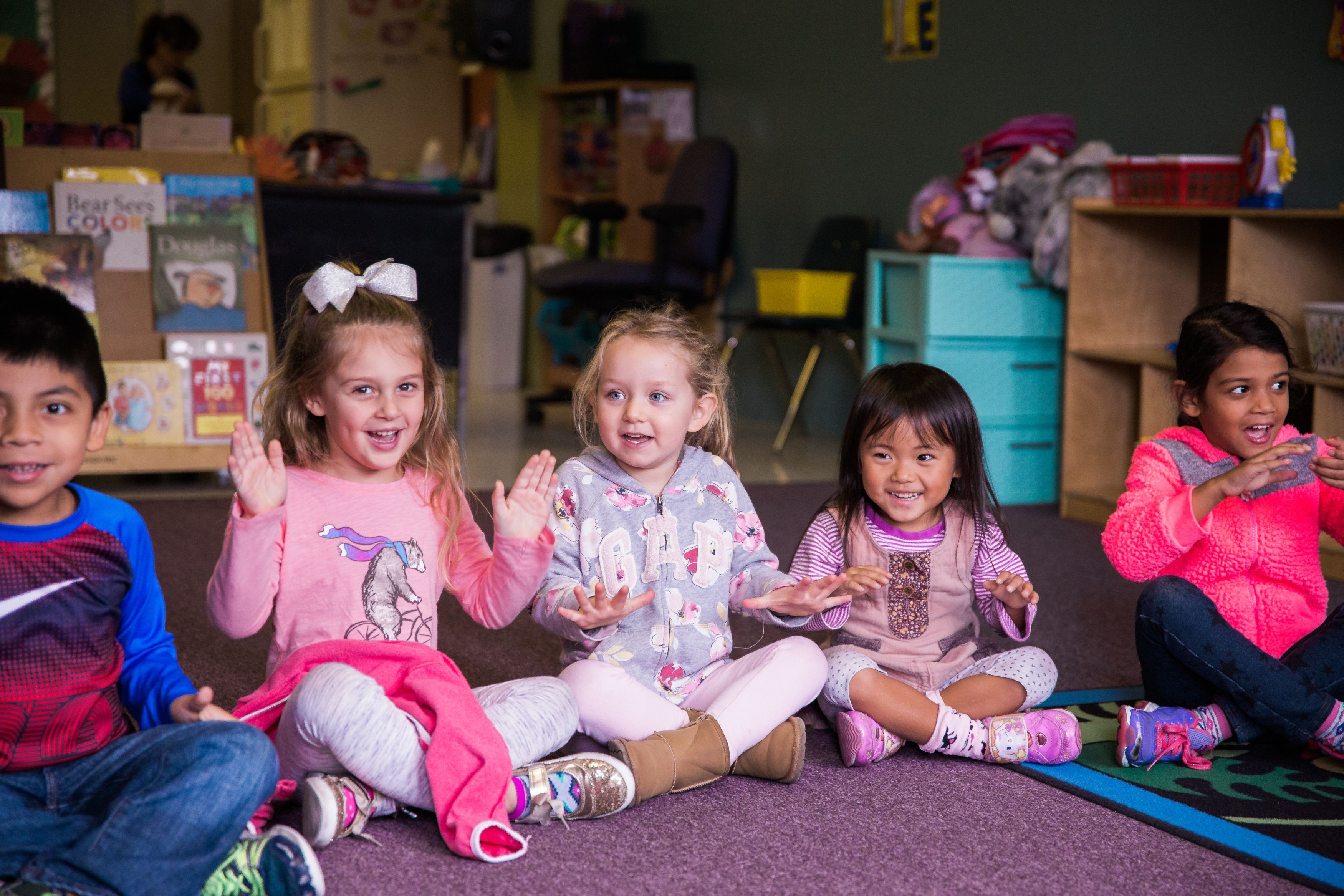 Preschoolers at Grace Christian Learning Center engage in dramatic play during Bible Time, fostering spiritual understanding through engaging storytelling