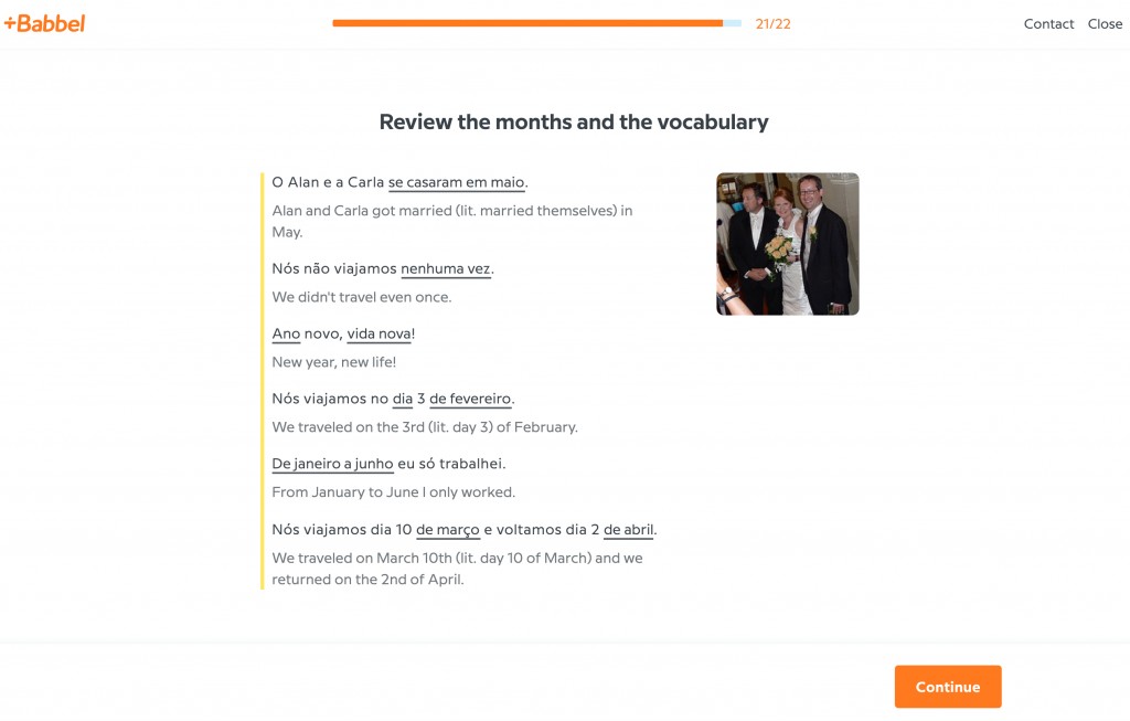 Babbel Review Options