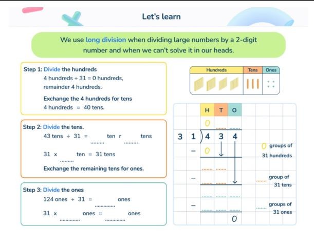 Dividing with Decimals: Step-by-step visual guide