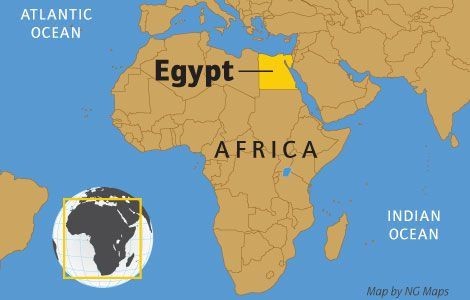 Map of Egypt Showing the Nile River