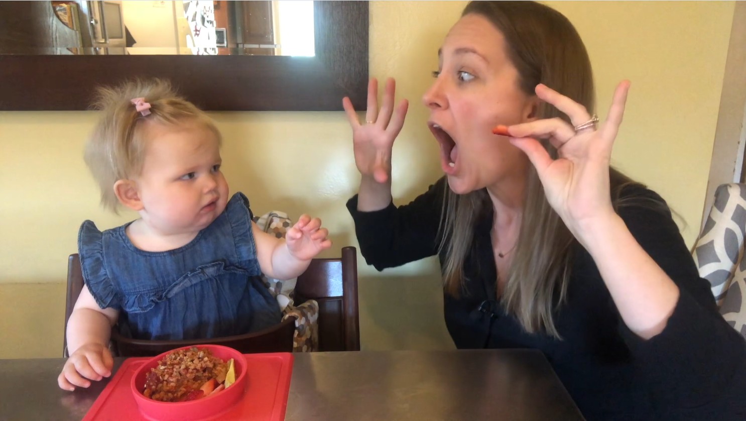Baby chewing reflex illustrated