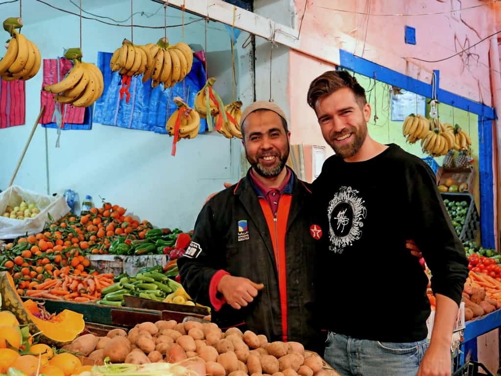 At a fruit and vegetable market in Essaouira, Morocco