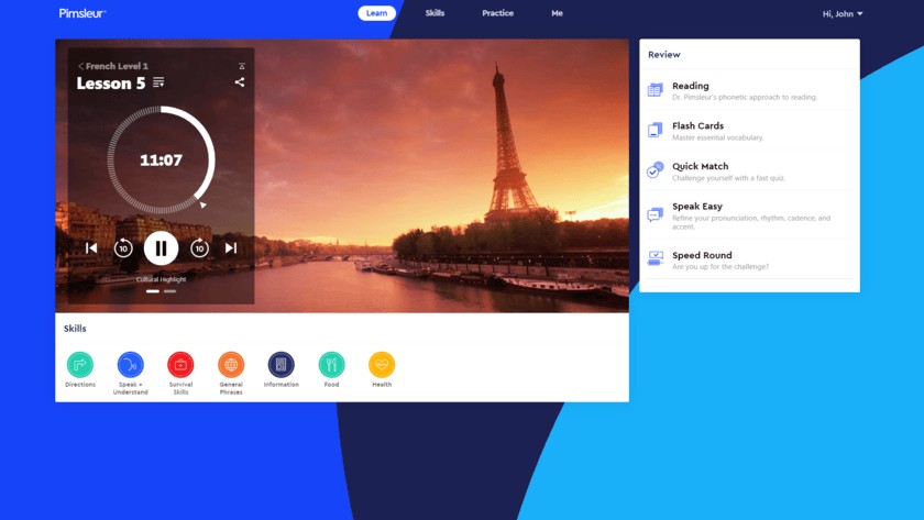 Pimsleur French audio lesson