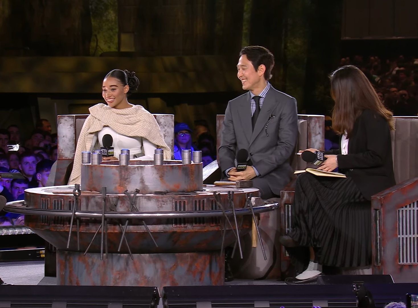 Lee Jung-jae and Amandla Stenberg at Star Wars Celebration, showcasing their roles in bridging cultural gaps within the series