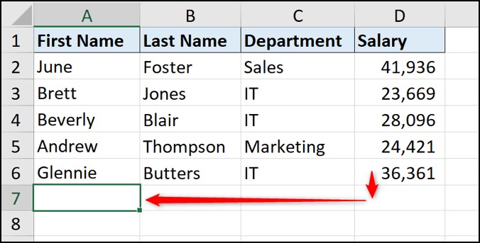 Excel Interface Elements