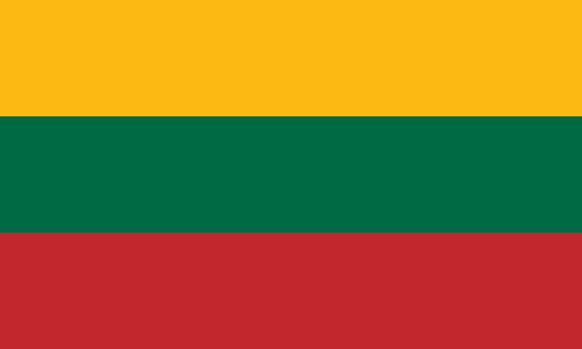 Lithuanian flag waving in the wind, representing the culture and language