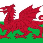 Welsh flag with a red dragon