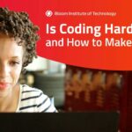 Student coding on laptop, highlighting accessibility of coding education