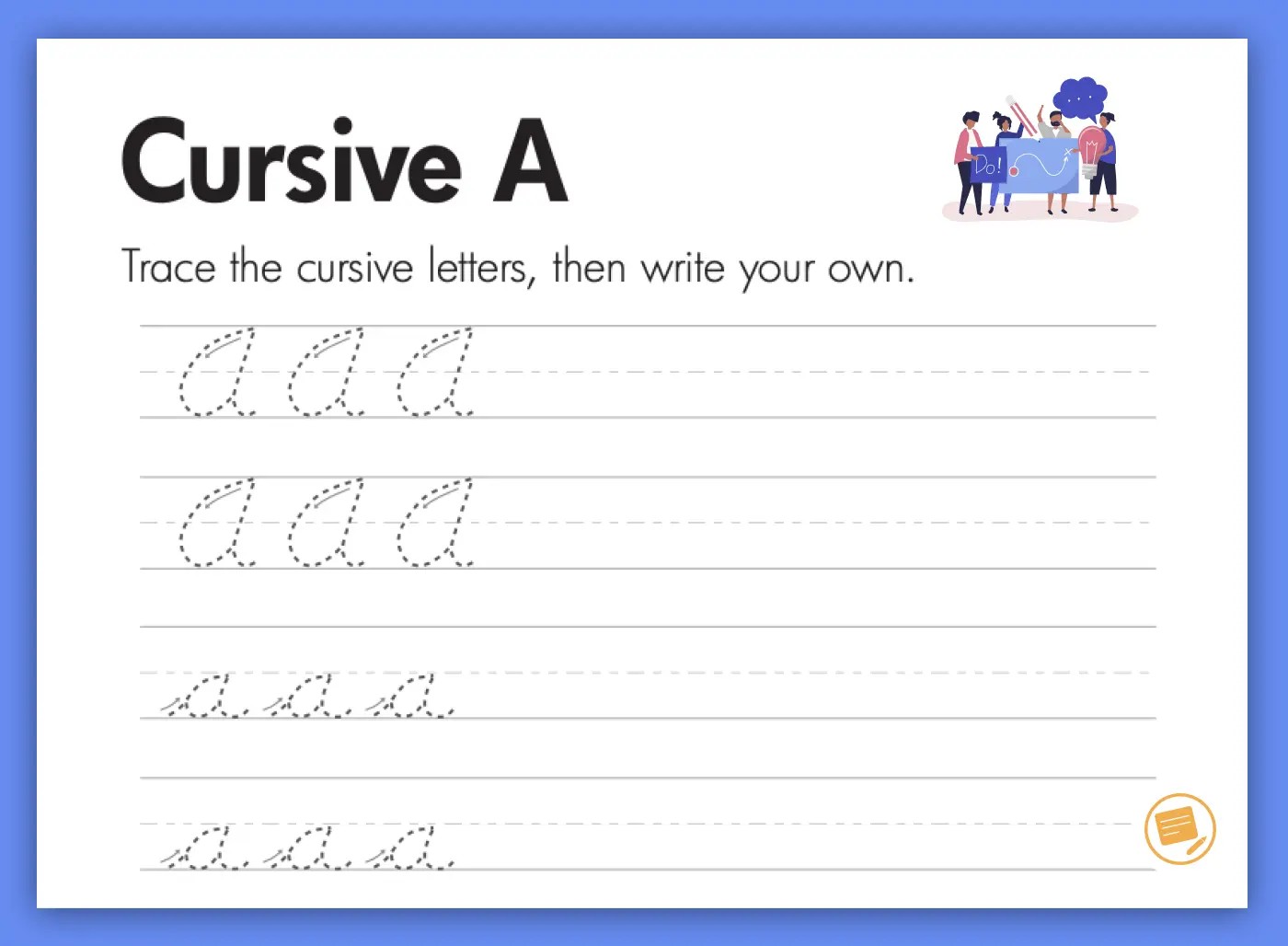 Examples of cursive alphabets and styles