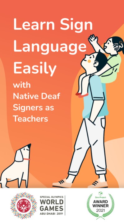 A screenshot from the ASL Bloom app