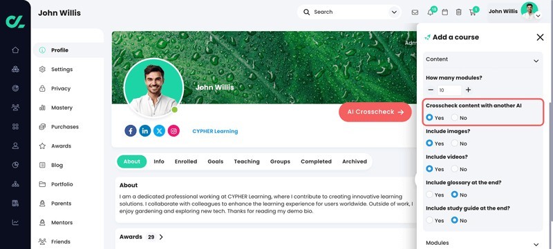 CYPHER Learning Interface