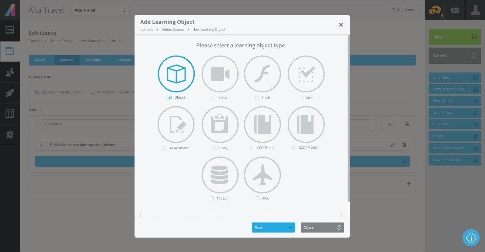 Absorb LMS Interface
