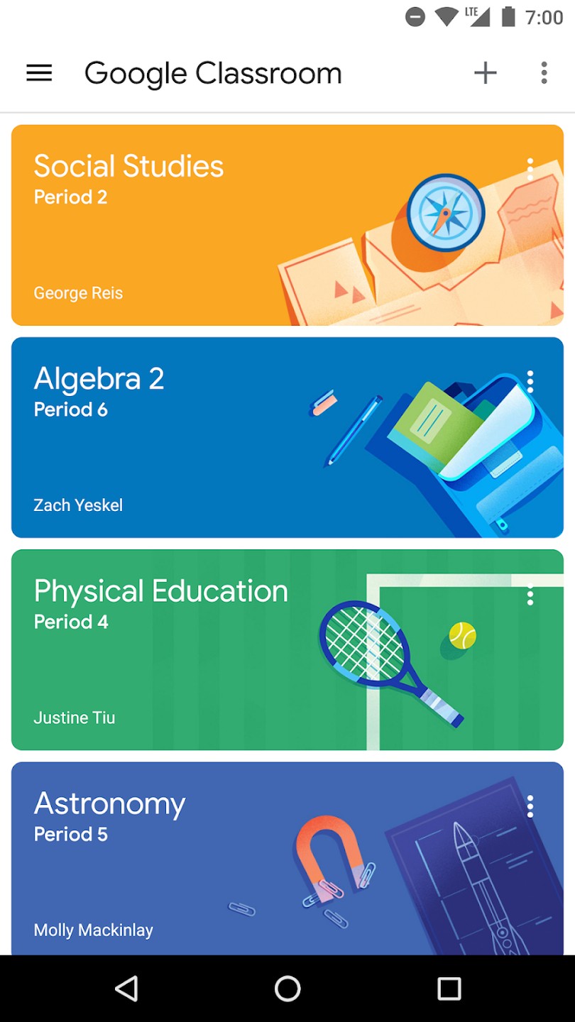 Google Classroom Interface