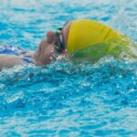 Pregnant woman enjoying swimming