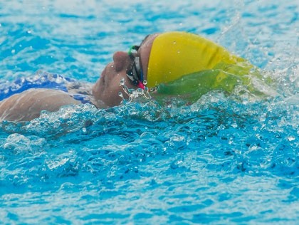 Pregnant woman enjoying swimming