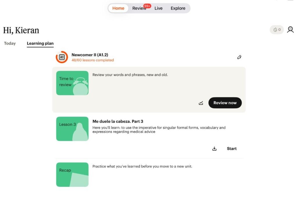 Babbel App Language Levels