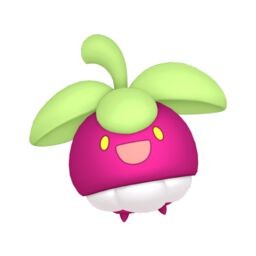 Evolution chart showing Bounsweet evolving into Steenee and then Tsareena